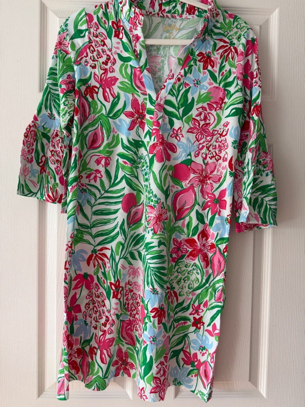 Lilly Pulitzer Pink, Green & Light Blue Floral Tunic XS